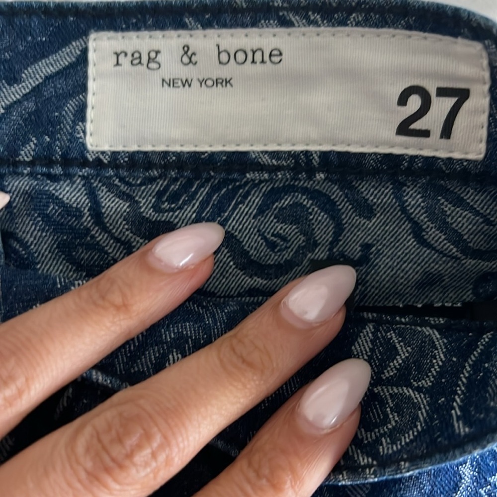 Rag & Bone The Sofie High Rise Ultra Wide Leg Ankle Paisley Jeans - Picture 3 of 14